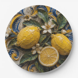 Diseño de plato de papel de limón