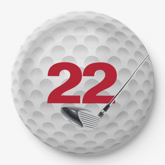Diseño de plato de papel de pelota de golf para cu (Anverso)