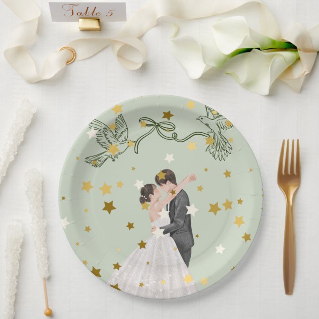 Diseño de Platos para Parejas de Boda Románticas | (Boda)