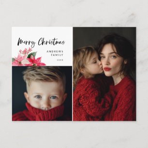 Diseño de Poinsettia de Navidad en Acuarela