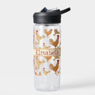 Diseño de pollo marrón Botella de agua personaliza