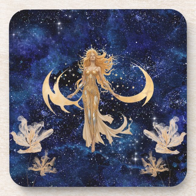 Diseño de posavasos de belleza celestial (Frente)