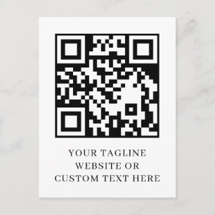 Diseño de postal de texto personalizado QR minimal