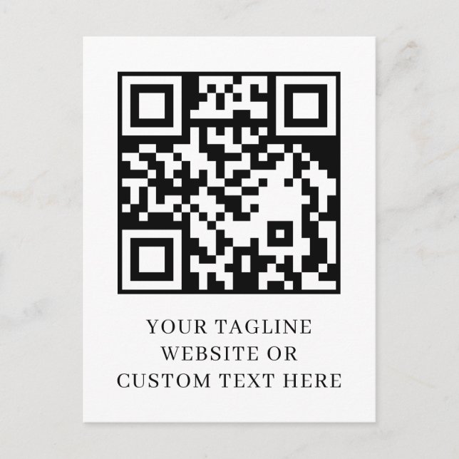 Diseño de postal de texto personalizado QR minimal (Anverso)