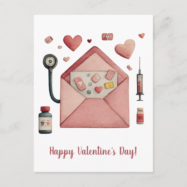 Diseño de postal del día de San Valentín con recet (Anverso)