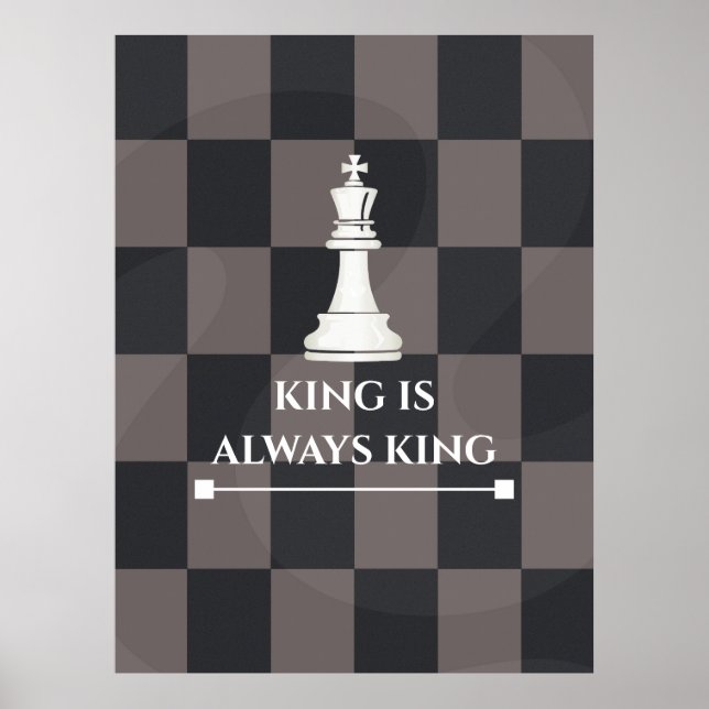 Diseño de Póster de Ajedrez "El Rey Siempre es Rey (Frente)