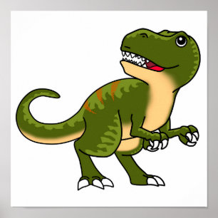 DISEÑO DE PÓSTER DE T-REX FELIZ DESCARGABLE