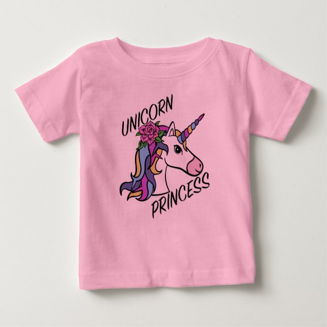 Diseño de princesa de unicornio - Camiseta Baby Fi (Anverso)
