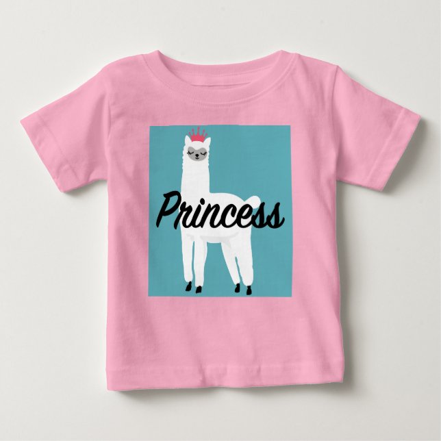 Diseño de Princesa Lama - Camiseta de bebé de jers (Anverso)