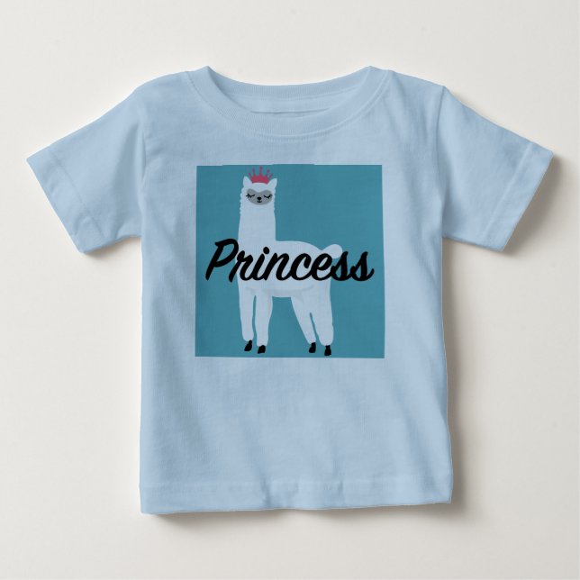 Diseño de Princesa Lama - Camiseta de Jersey Fino  (Anverso)