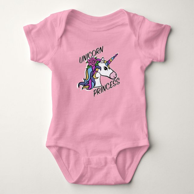 Diseño de Princesa Unicornio - Bodysuit de Jersey  (Anverso)