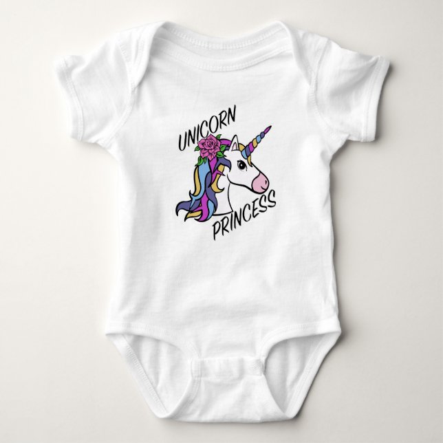 Diseño de Princesa Unicornio - Bodysuit de Jersey  (Anverso)