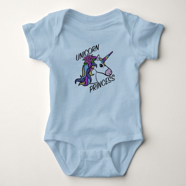 Diseño de Princesa Unicornio - Bodysuit de Jersey  (Anverso)