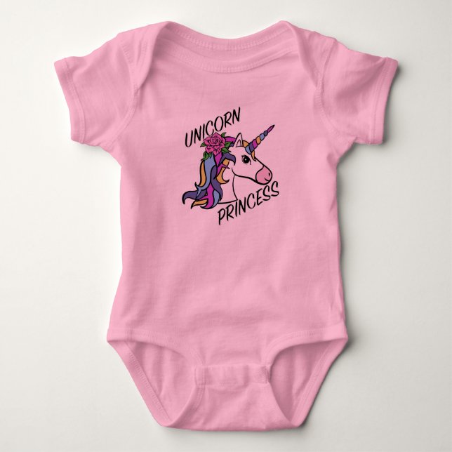 Diseño de Princesa Unicornio - Bodysuit de Jersey  (Anverso)
