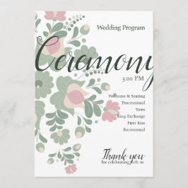 Diseño de Programa Plano de Boda con Flor Silvestr