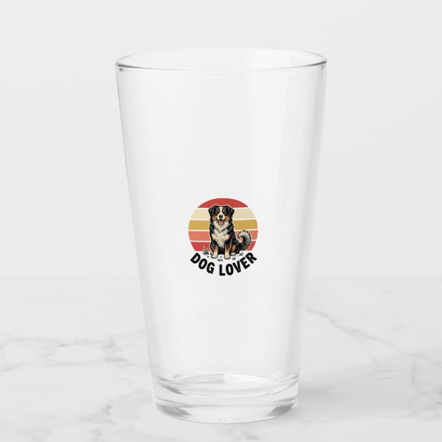 Diseño de puesta de sol de perro lindo grabado vin (Anverso)