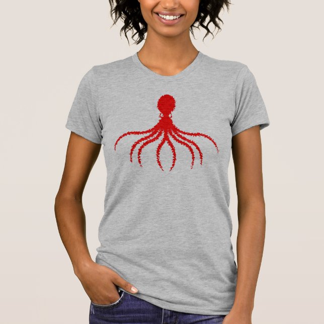 Diseño de pulpo angustiado - Camiseta básica femen (Anverso)