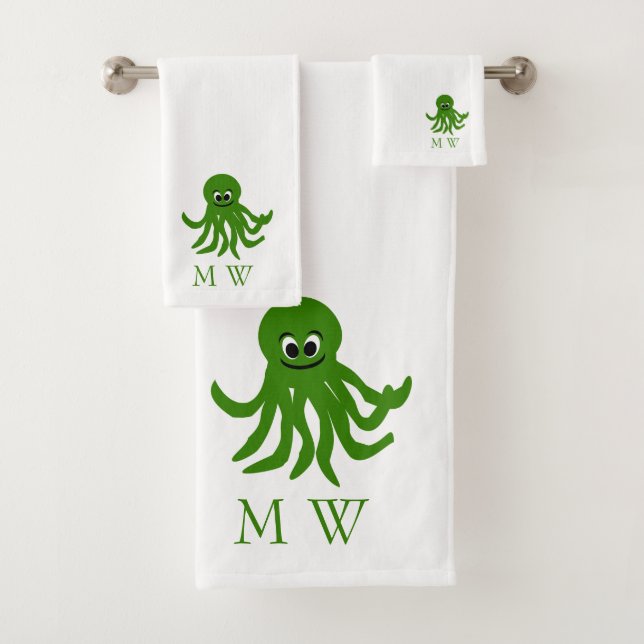 Diseño de Pulpo Verde Monogramado (In situ)