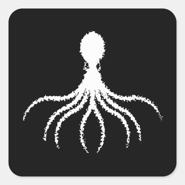 Diseño de pulpos con problemas - Pegatinas cuadrad (Anverso)