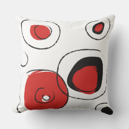 DISEÑO DE PUNTOS ROJOS Cojín decorativo retro