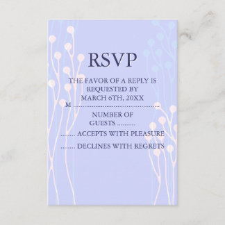 Diseño de ramita azul y blanco RSVP