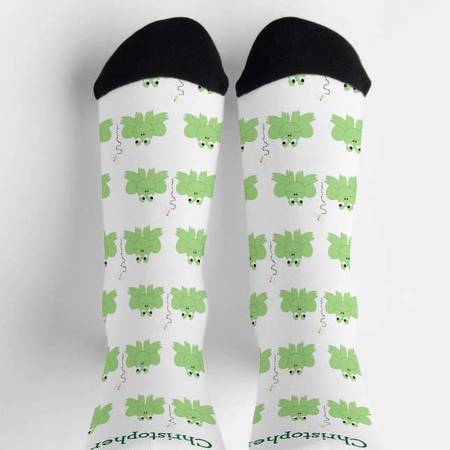 Diseño de Ranas de Calcetines y Libélula (Arriba)