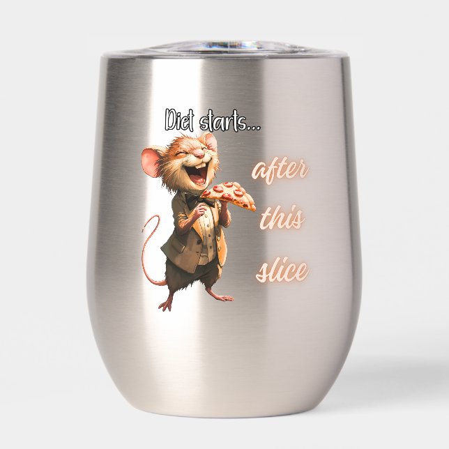 Diseño de ratón de dieta de pizza divertida (Frente)