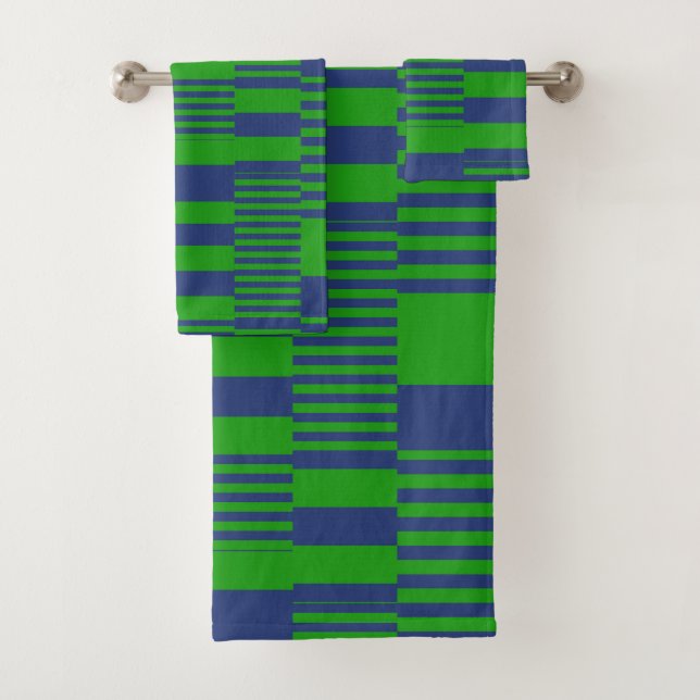 Diseño de rayas de patchwork azul verde (In situ)