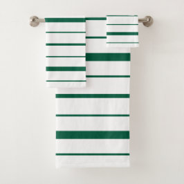 Diseño de rayas verdes sobre baño blanco