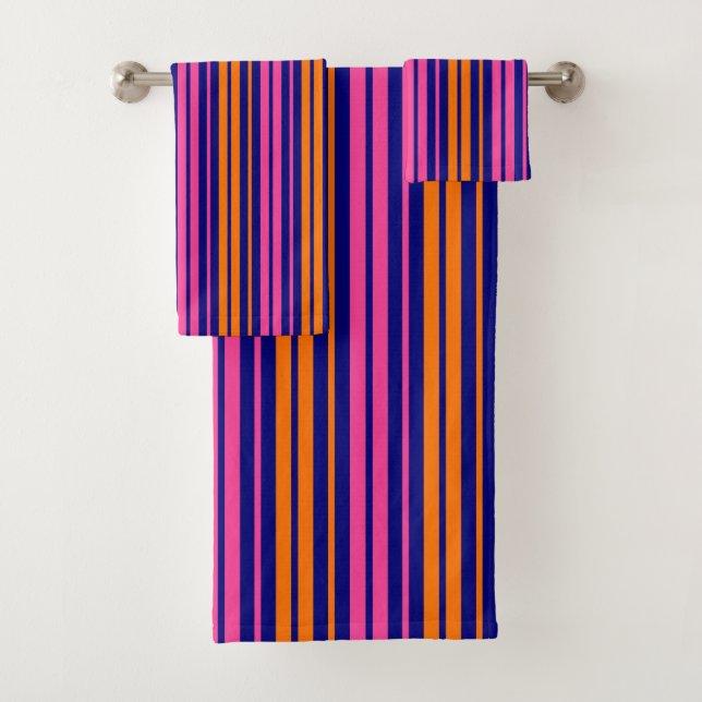Diseño de rayas verticales naranja azul rosa   (In situ)