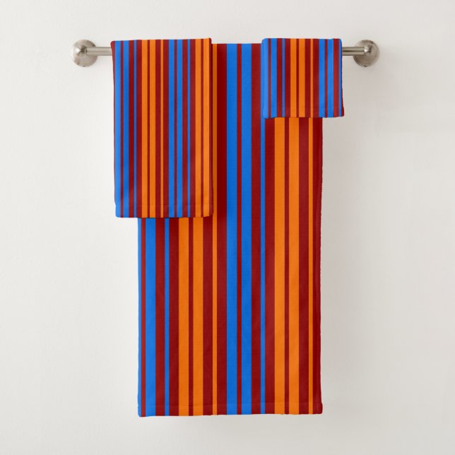 Diseño de rayas verticales naranja rojo azul   (In situ)