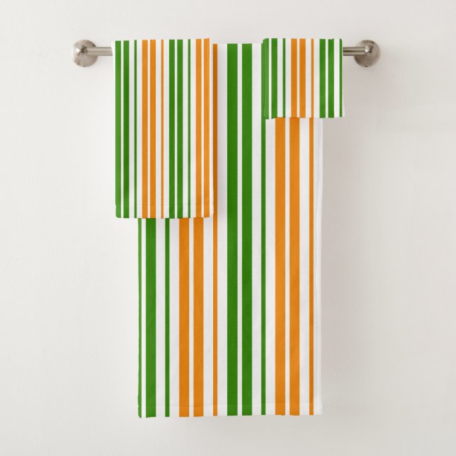 Diseño de rayas verticales naranjas y verdes blanc (In situ)