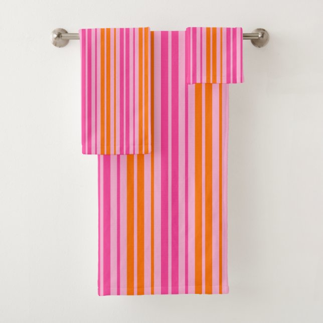 Diseño de rayas verticales rosa y naranja (In situ)