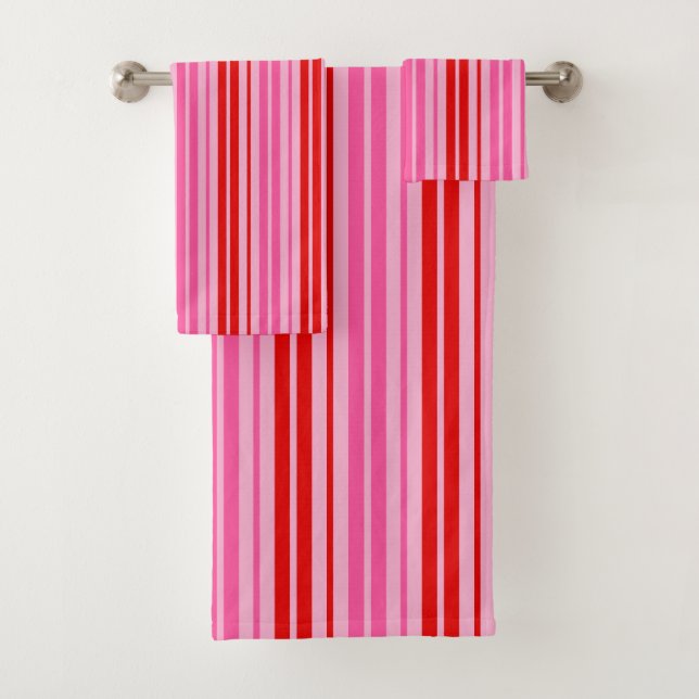 Diseño de rayas verticales rosadas y rojas de chic (In situ)