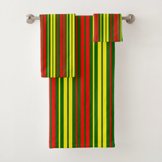 Diseño de rayas verticales verde amarillo rojo (In situ)