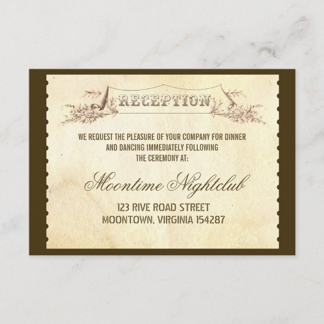 diseño de recepción de boda con entrada antigua (Anverso)