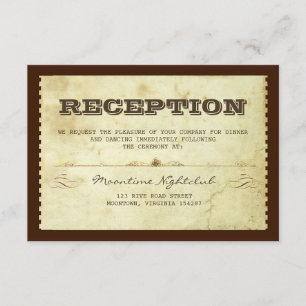 diseño de recepción de boda con entrada vintage