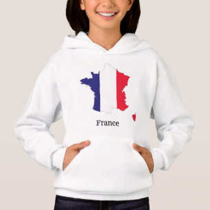 Diseño de recuerdo de bandera de Francia en mapa