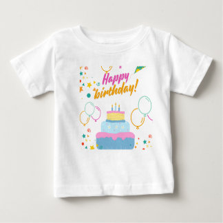 Diseño de regalo de camiseta para bebé feliz cumpl
