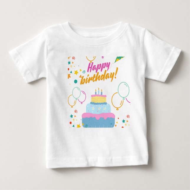 Diseño de regalo de camiseta para bebé feliz cumpl (Anverso)