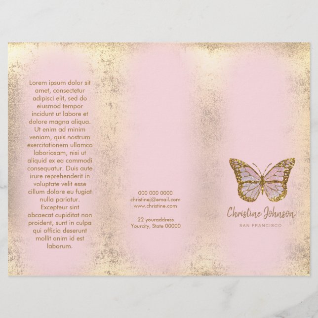 diseño de Relieve metalizado de oro falso folleto  (Anverso)
