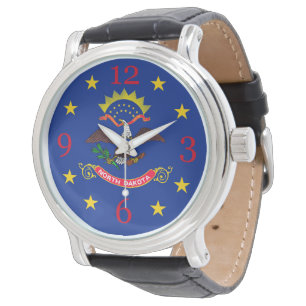 Diseño de reloj de la bandera del estado de Dakota