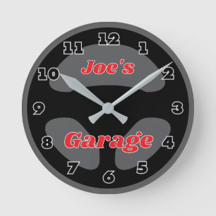 diseño de reloj de pared de garaje de volante de c