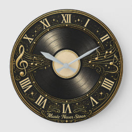 Diseño de reloj de pared de notas musicales de vin