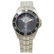 Diseño de relojes de cruz religiosos cristianos