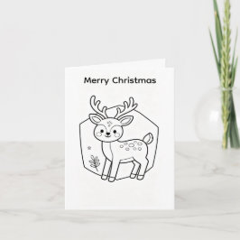Diseño de reno de tarjeta de Navidad para colorear