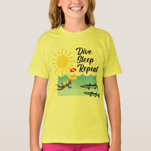 Diseño de repetición del sueño de buceo - Camiseta