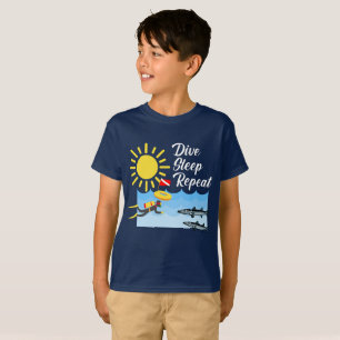 Diseño de repetición del sueño de buceo - Camiseta