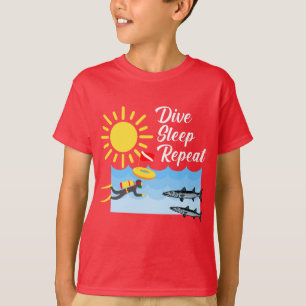 Diseño de repetición del sueño de buceo - Camiseta