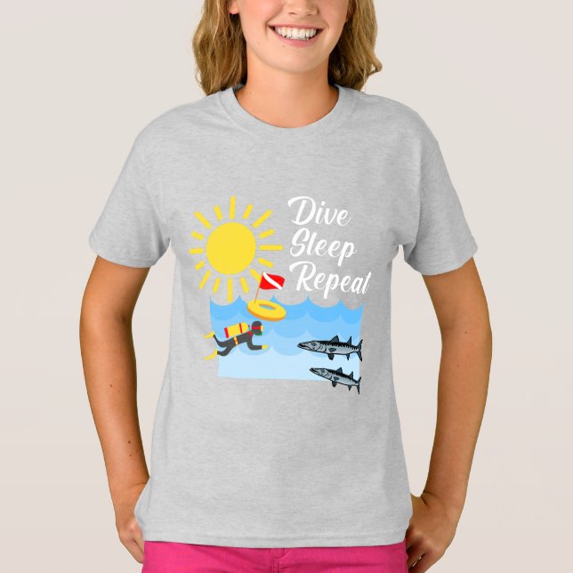 Diseño de repetición del sueño de buceo - Camiseta (Anverso)